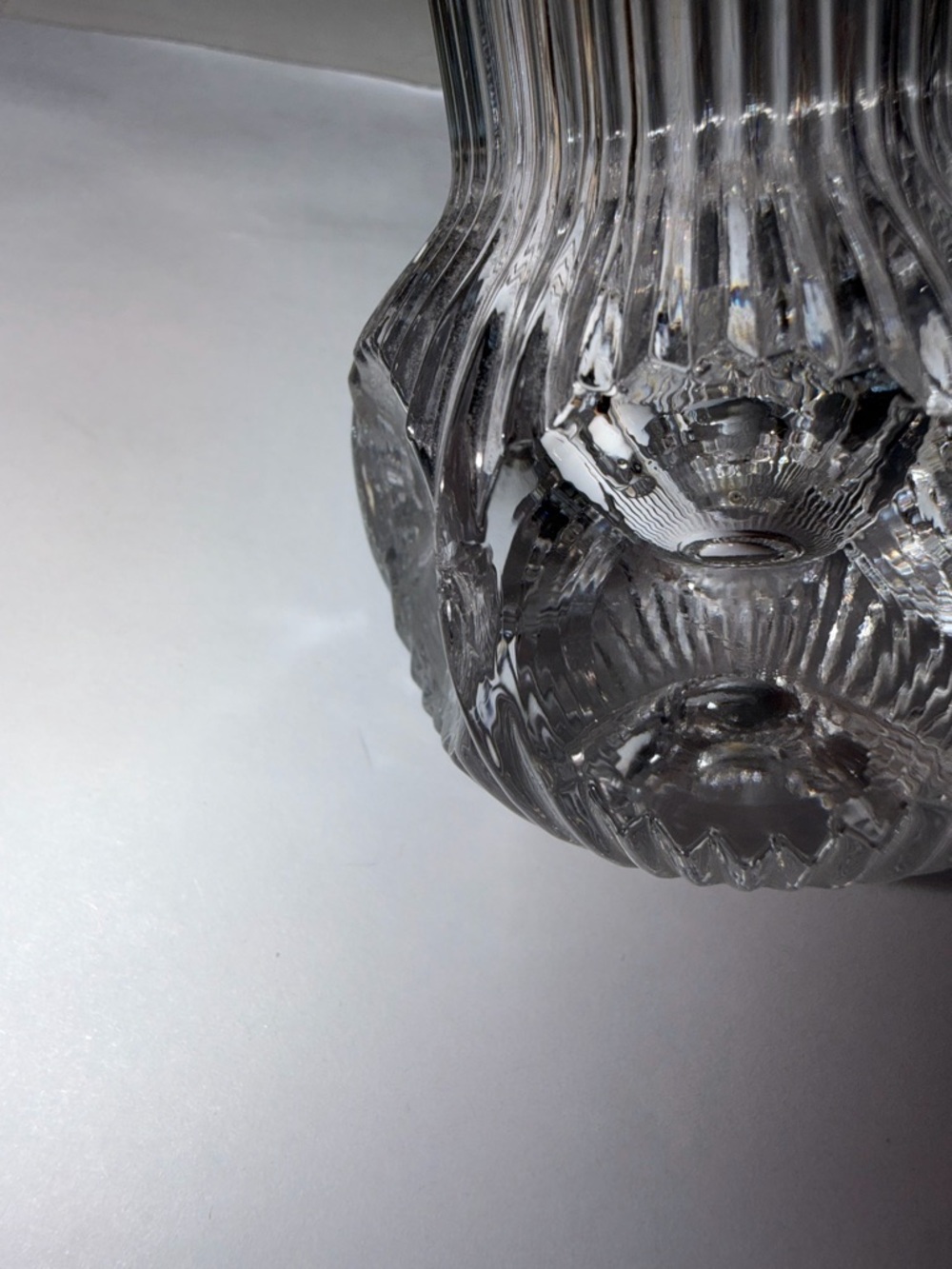 Vintage Clear Pressed Glass Bud Vase - Fluted Ribbed Design - 4.75" - Picture 4 of 6